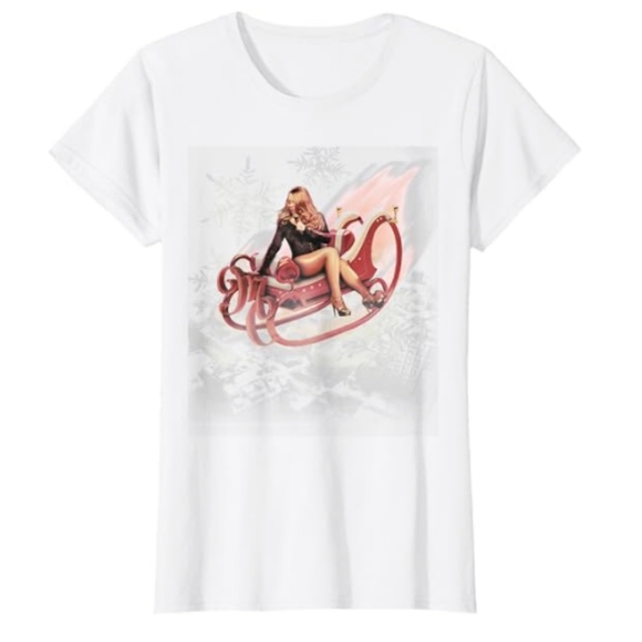🆕 Mariah Carey Official Merry Christmas One & All Tour Sleigh T-Shirt, S, NWOT - Picture 1 of 12